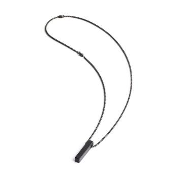 Halskette aus Edelstahl mit schwarzem Achatstein - Tantum Black